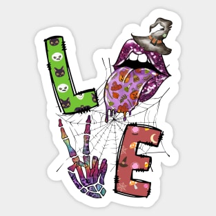 Love Halloween lips witch Sticker